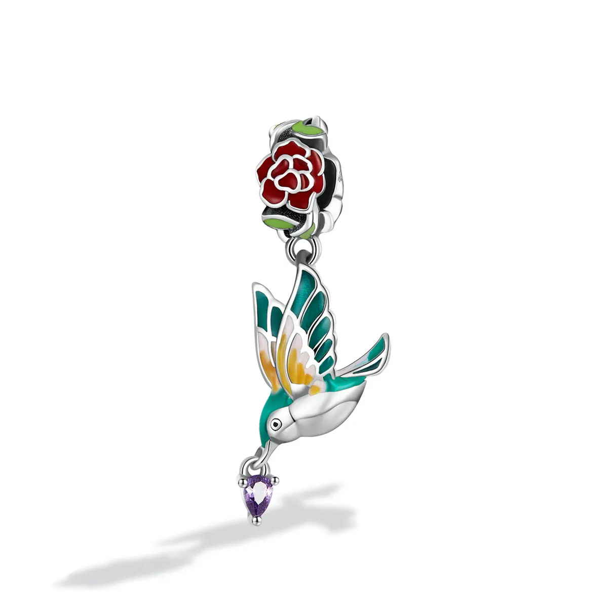 Pandantiv cu flori și păsări în stilul Pandora - SCC2195