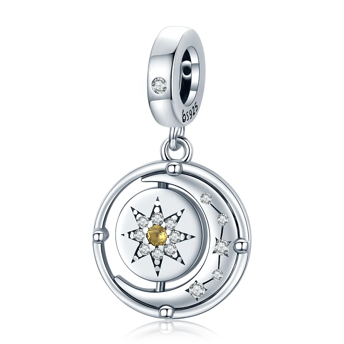 pandantiv cu stil pandora în formă de stele și lună în formă de cască bsc477