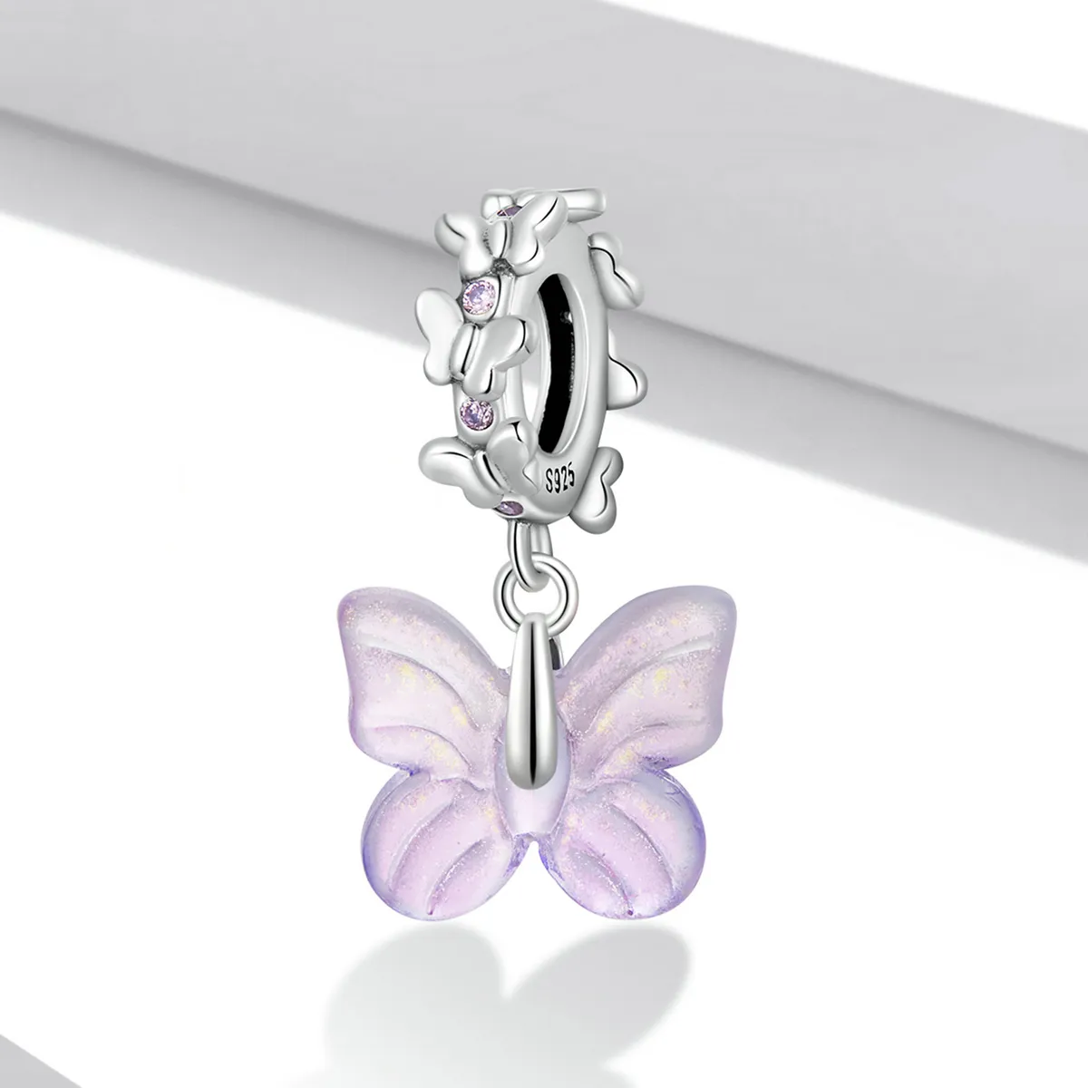 Pandantiv stil Pandora cu fluture din sticlă - SCC2087
