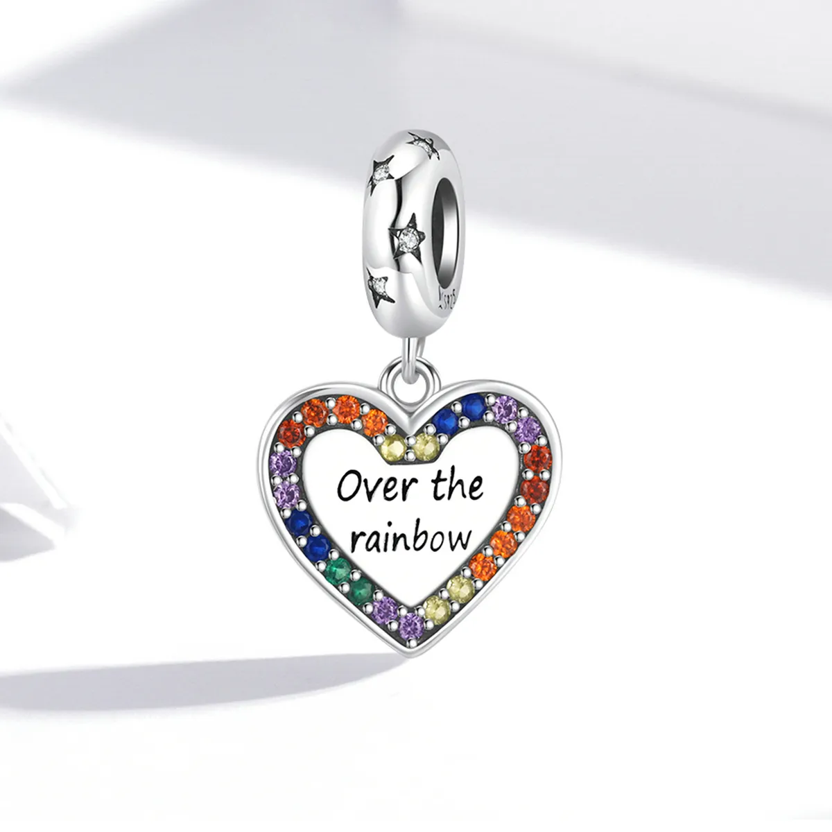 Pandora Stil Inimă Arc în Culoarea Curcubeului - SCC2146