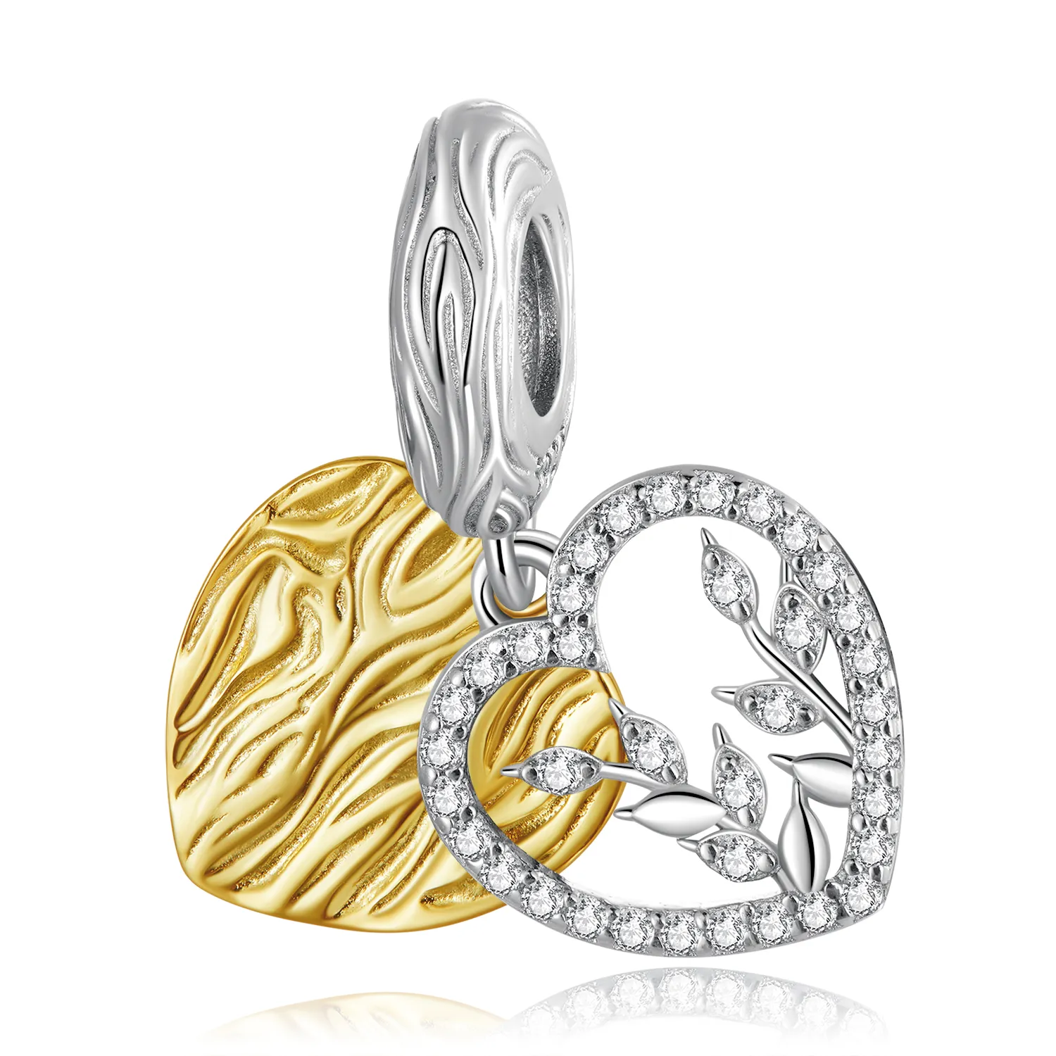 pandora stil inimă formă frunze dangle bsc670