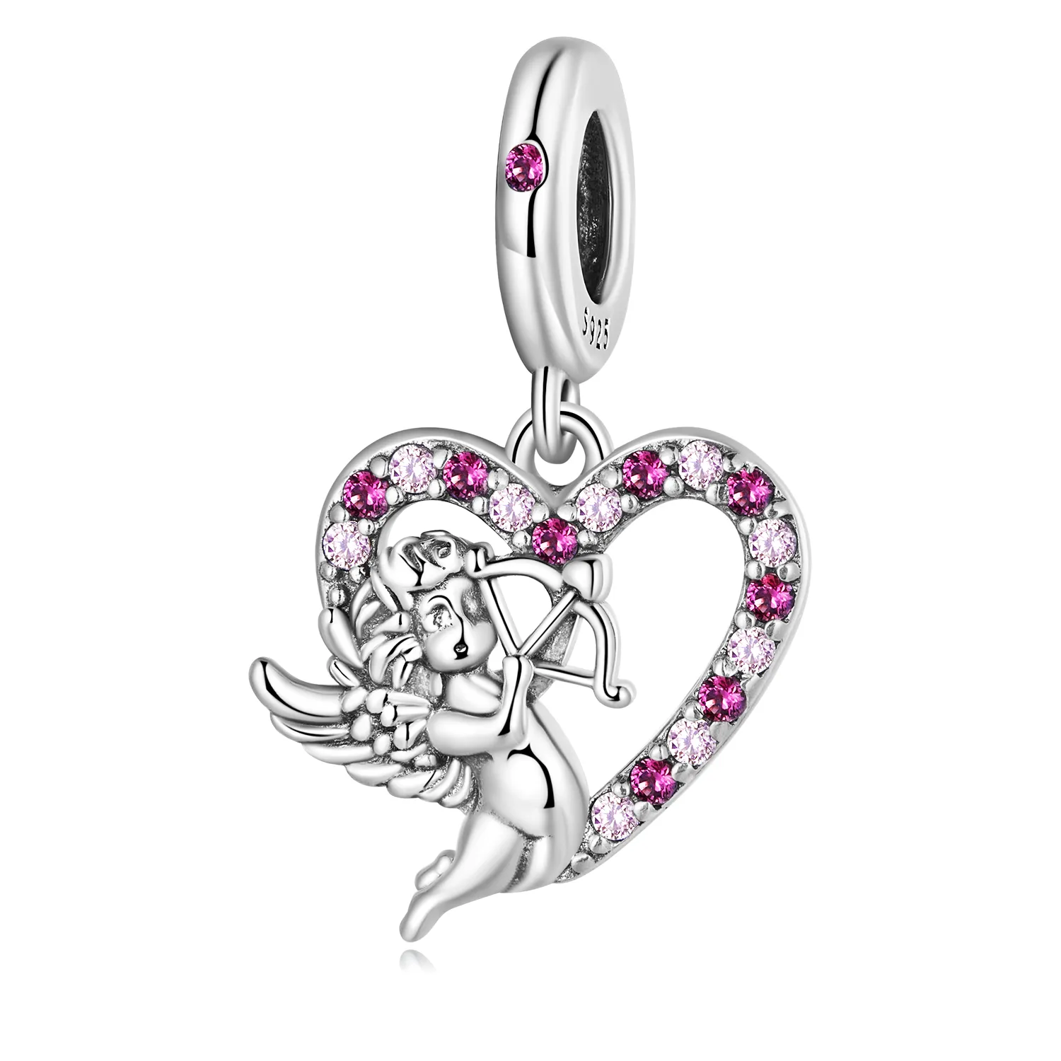 Pandora Style Cupid Heart Dangle - SCC2324