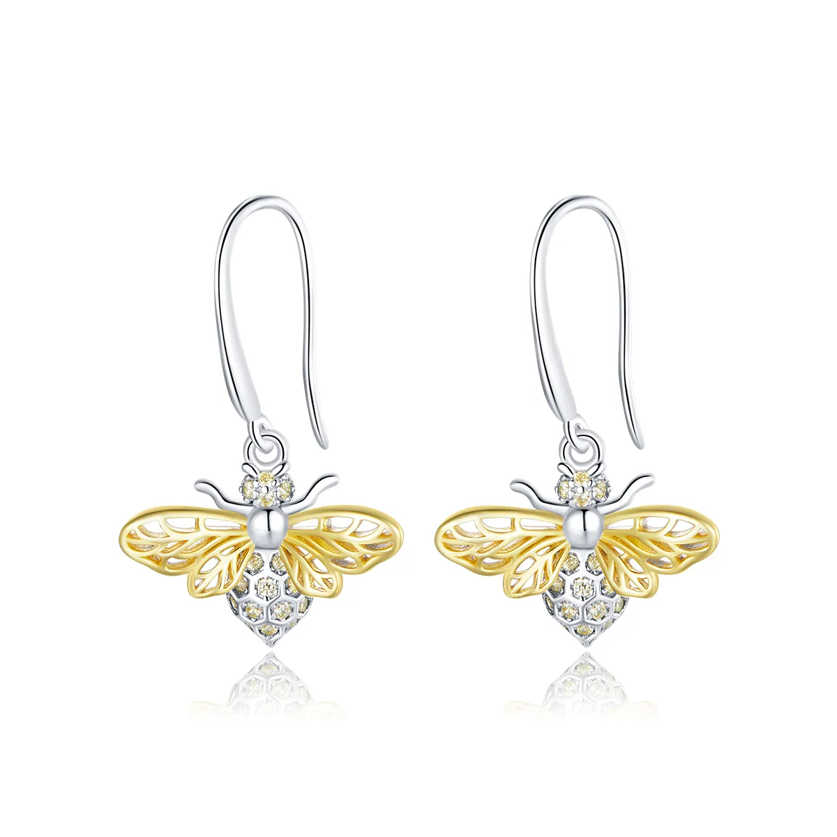 cercei pandantivi cu design de albină strălucitoare în stilul pandora bse452