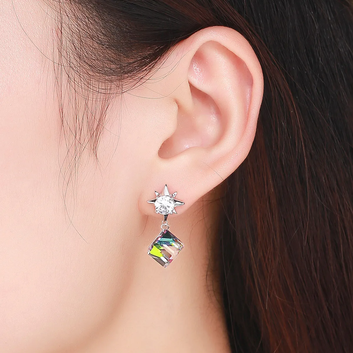 Pandora Style Aurora Love Hanging Earrings - SCE545