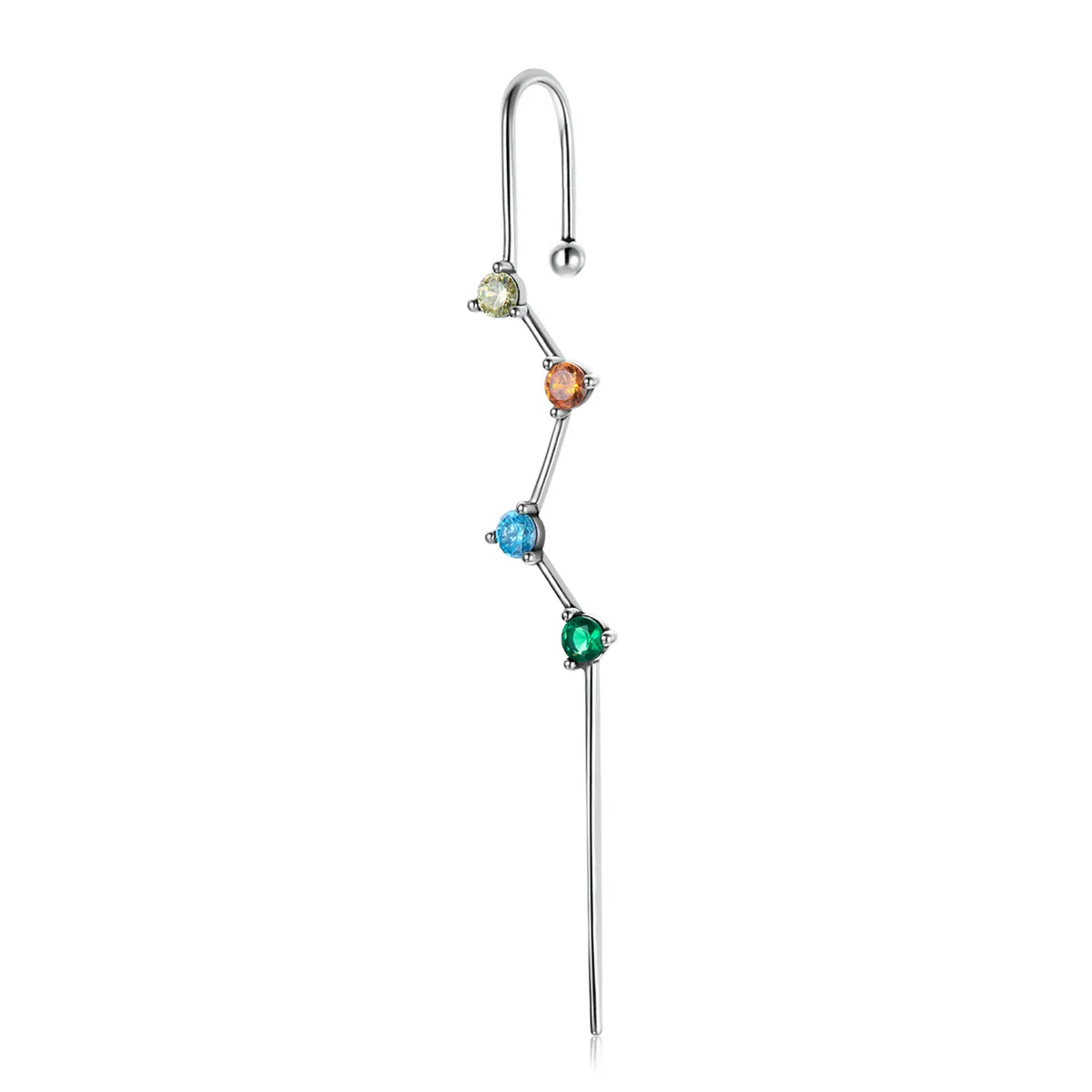 Pandora Style Color Zirconium - Lightning Hanging Earrings - BSE530