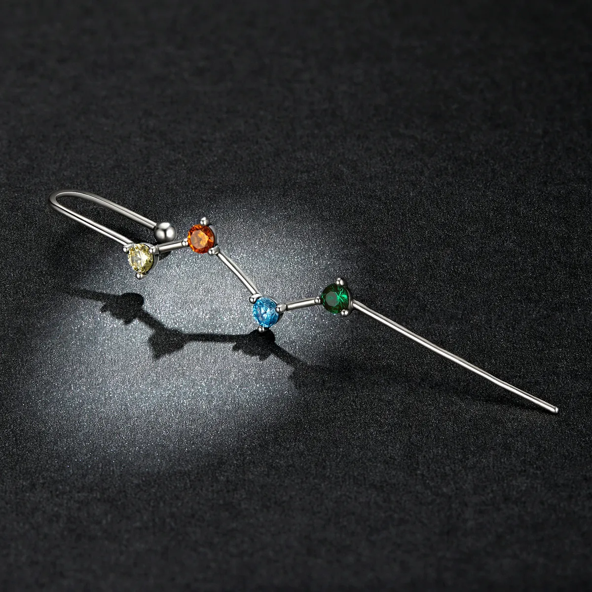 Pandora Style Color Zirconium - Lightning Hanging Earrings - BSE530