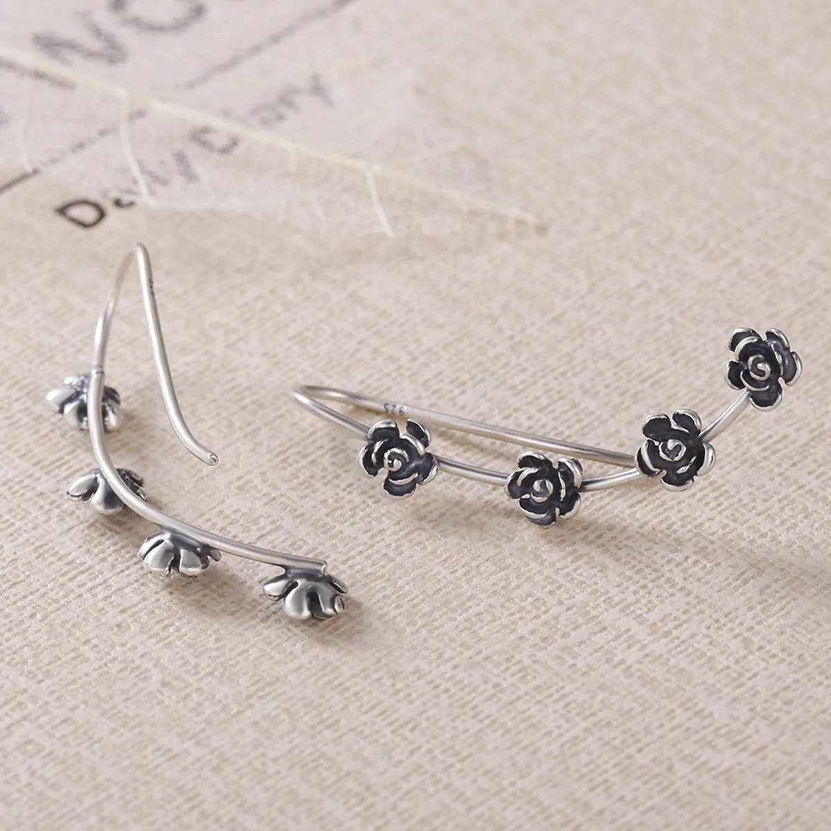Pandora Style Creative Beautiful Flower Hanging Earrings - VSE010