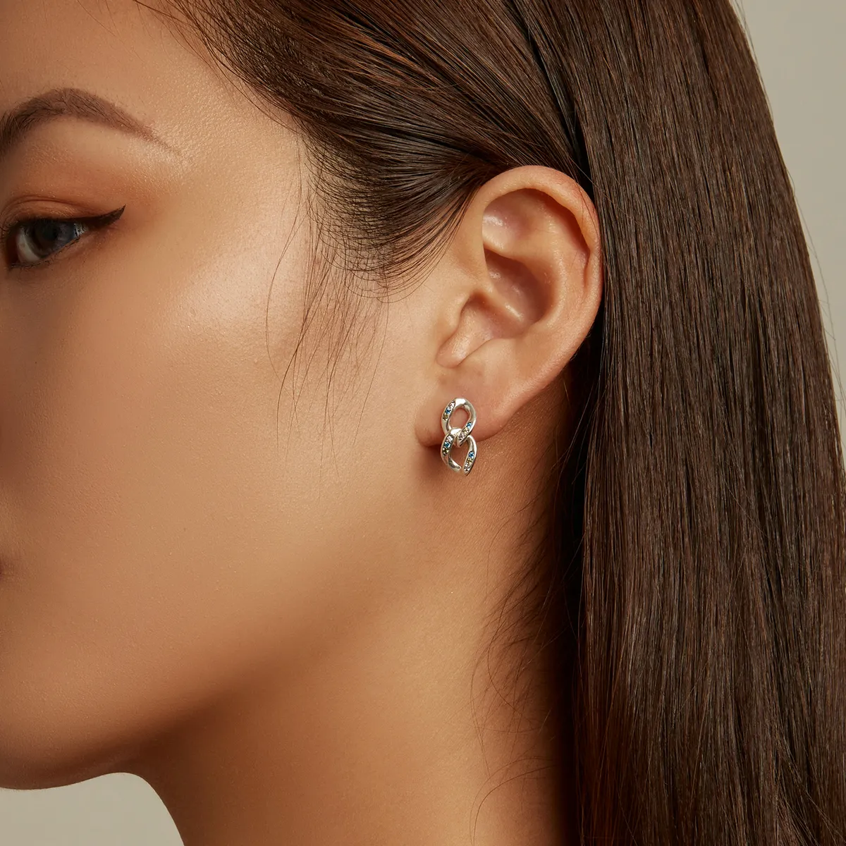 Pandora Style Double Chain Hanging Earrings - SCE1377