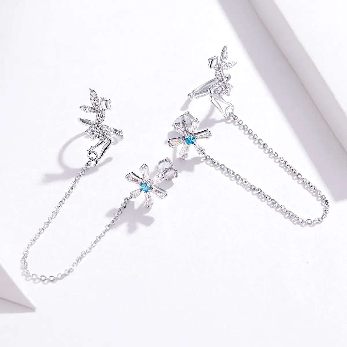 Pandora Style Flower Spirit Hanging Earrings - BSE201