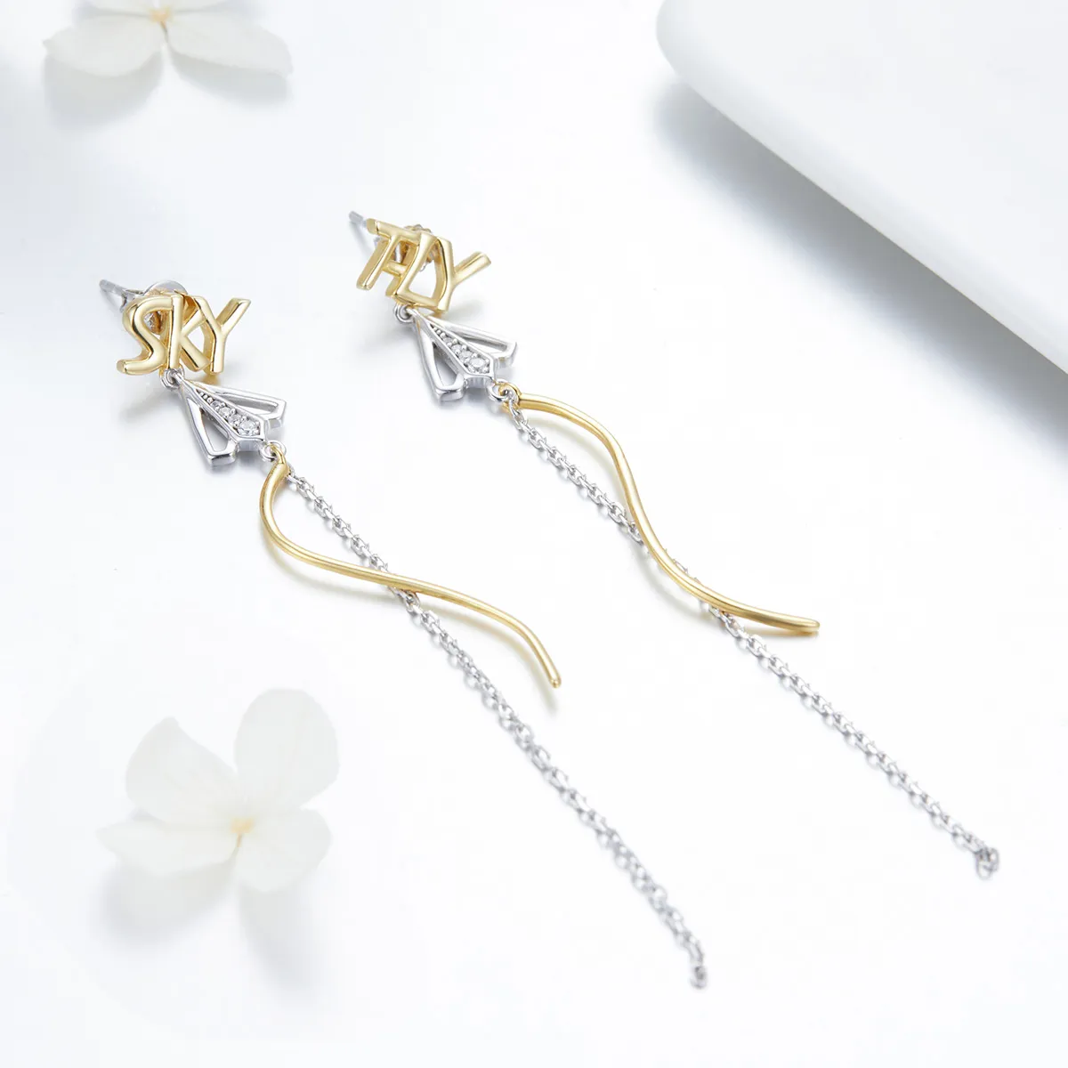 Pandora Style Fly to Sky Hanging Earrings - BSE026