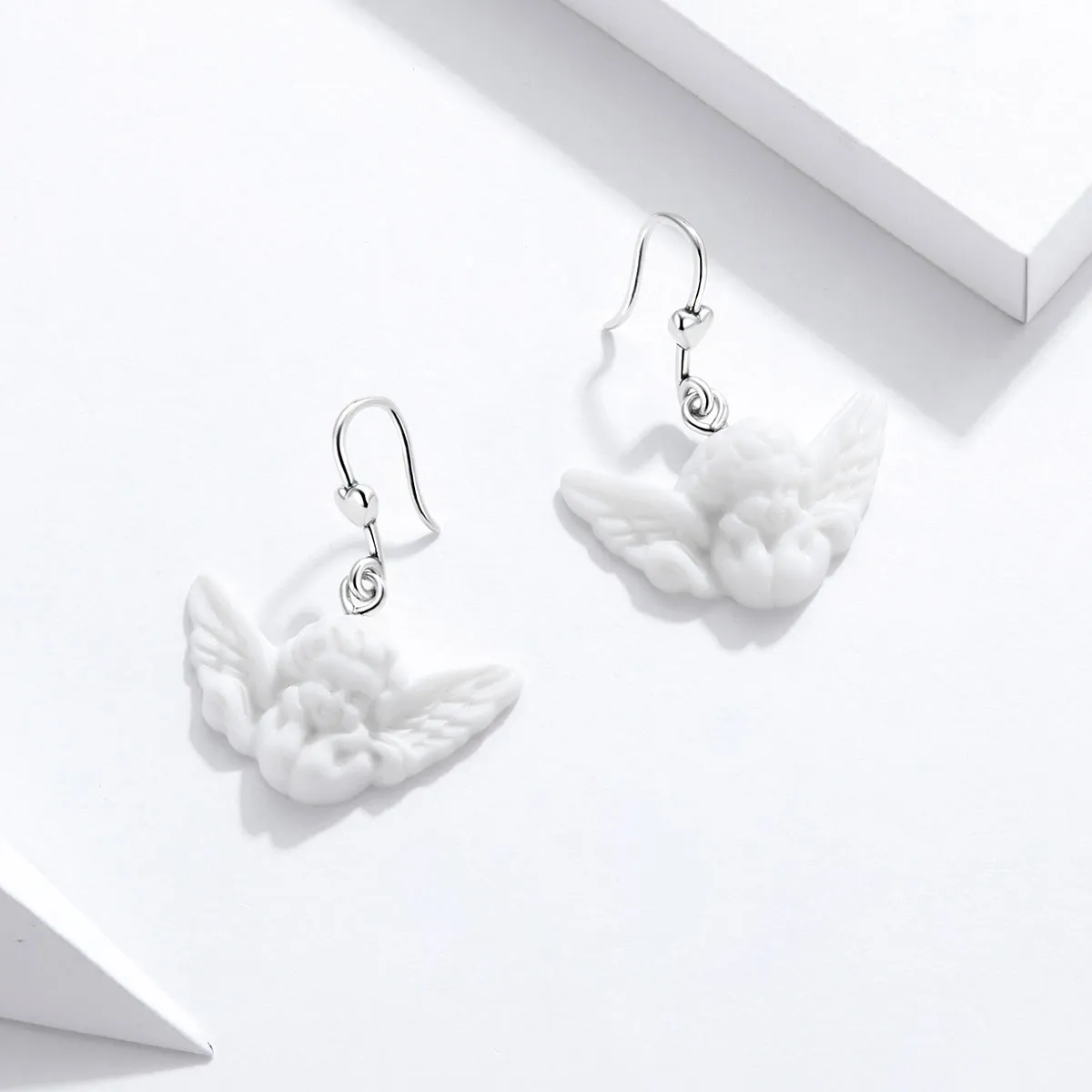 Pandora Style Little Angel Hanging Earrings - SCE944