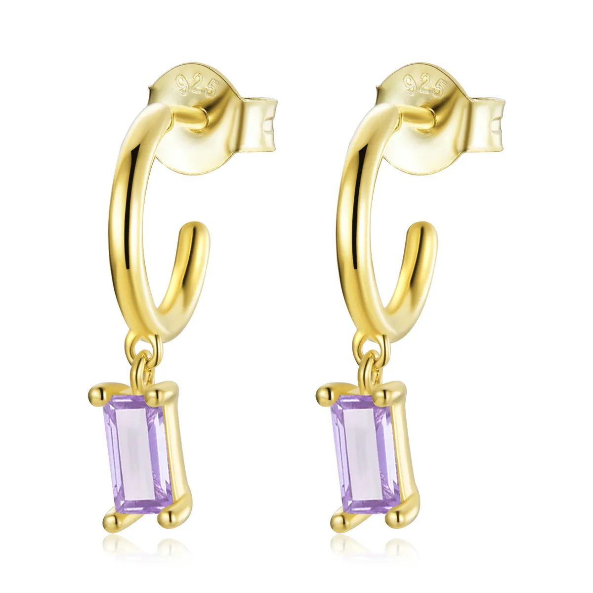 zirconiu cubic strălucitor în stil pandora cercei suspendați violet sce1242 vt
