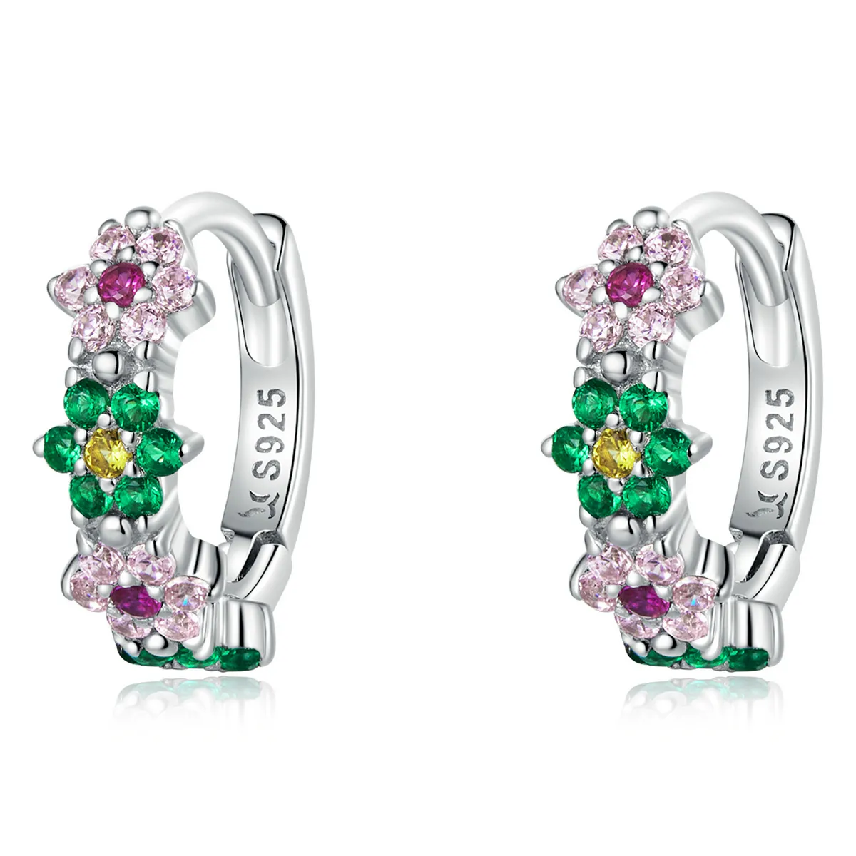 cercei cu cerc cu flori delicate în stil pandora sce1320