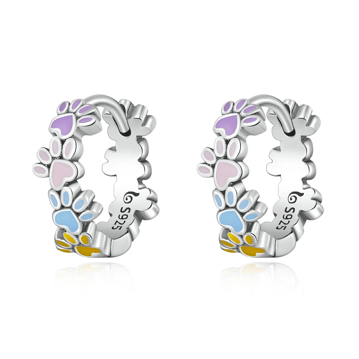 cercei cu gheare colorate în stil pandora bse580