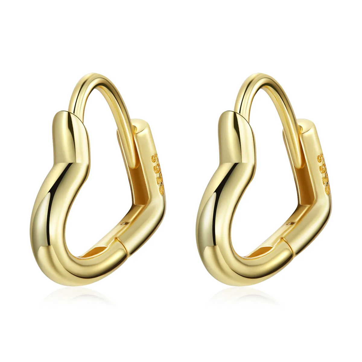 cercei in stil pandora cu inel in forma de inima din metal sce1174 b