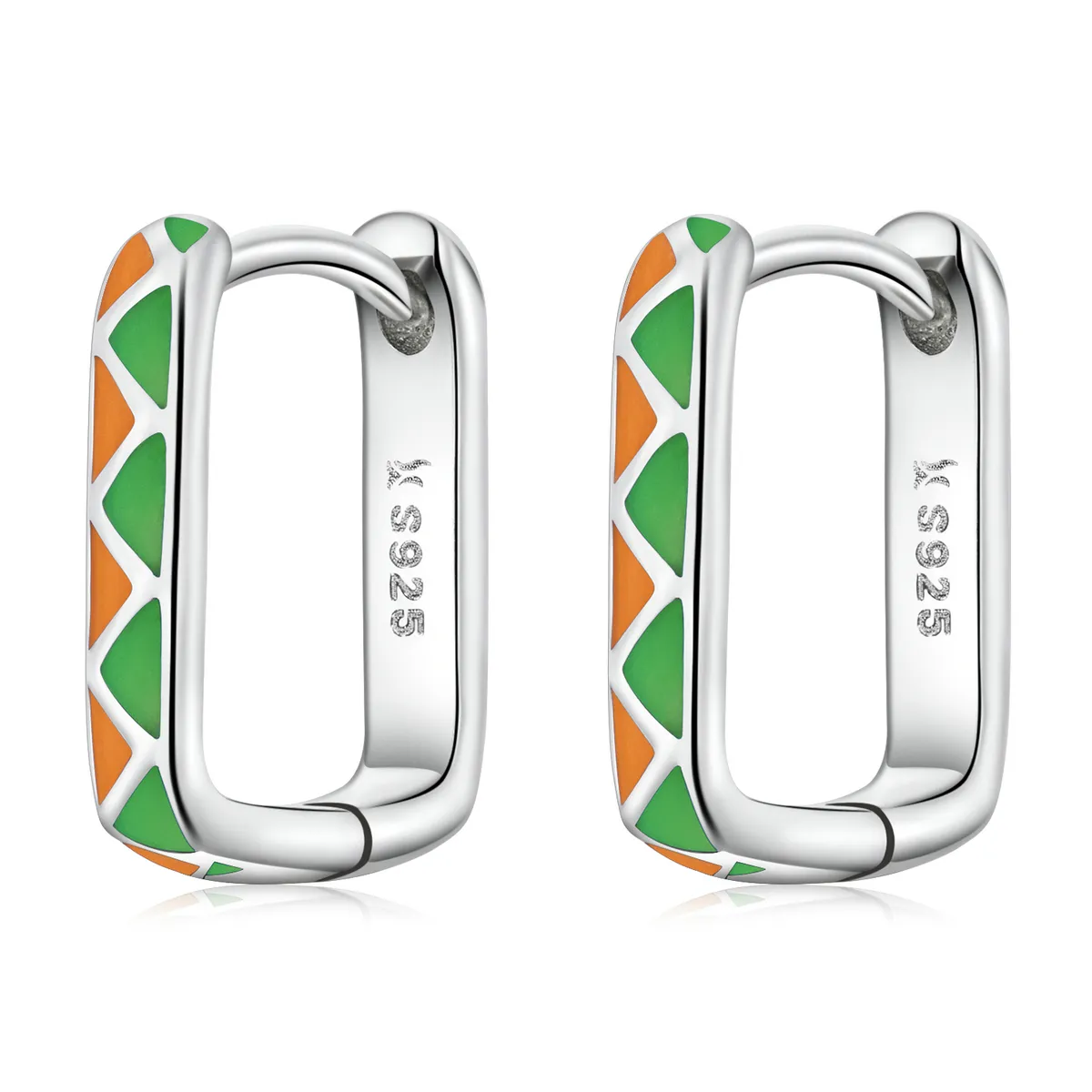 cercei tip pandora cu design simplu și contrast de culori sce1371 gn
