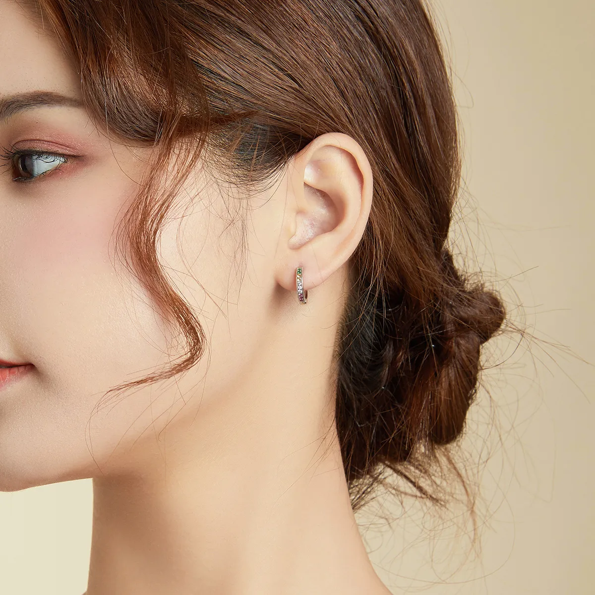 Pandora Style Colorful Hoop Earrings - BSE459