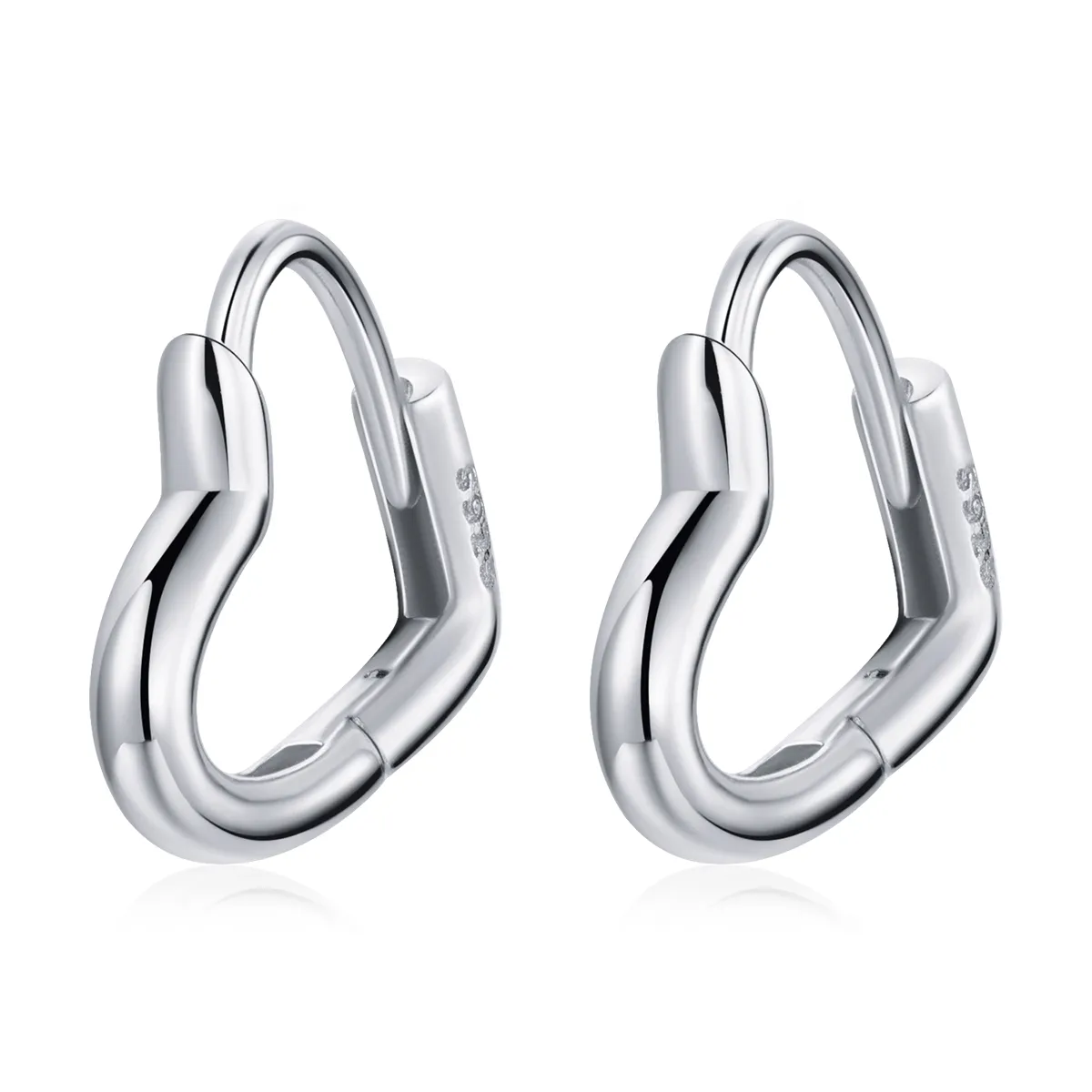Pandora Style Metal Heart Hoop Earrings - SCE1174-A