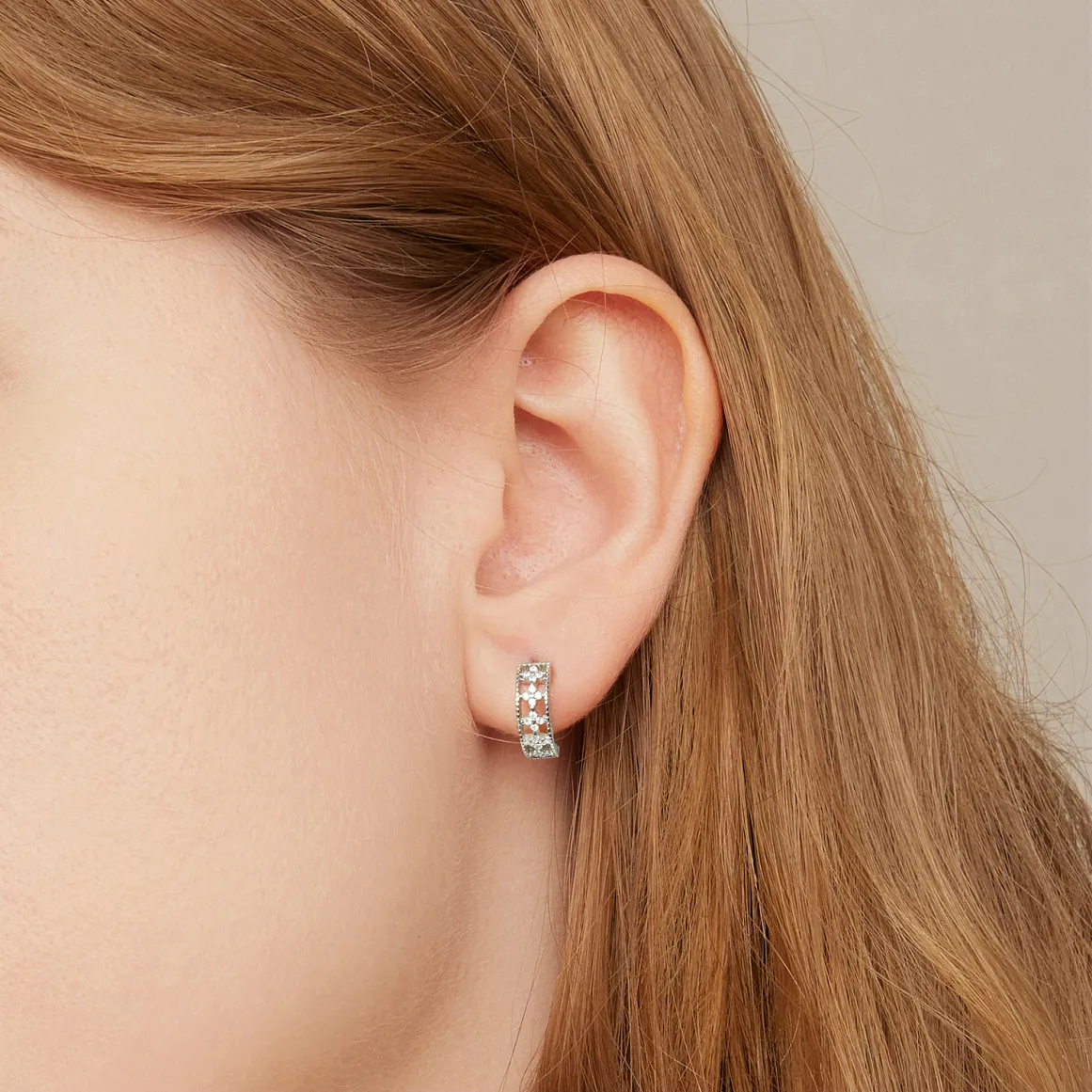 Pandora Style Refined Zircon Hoop Earrings - SCE1460