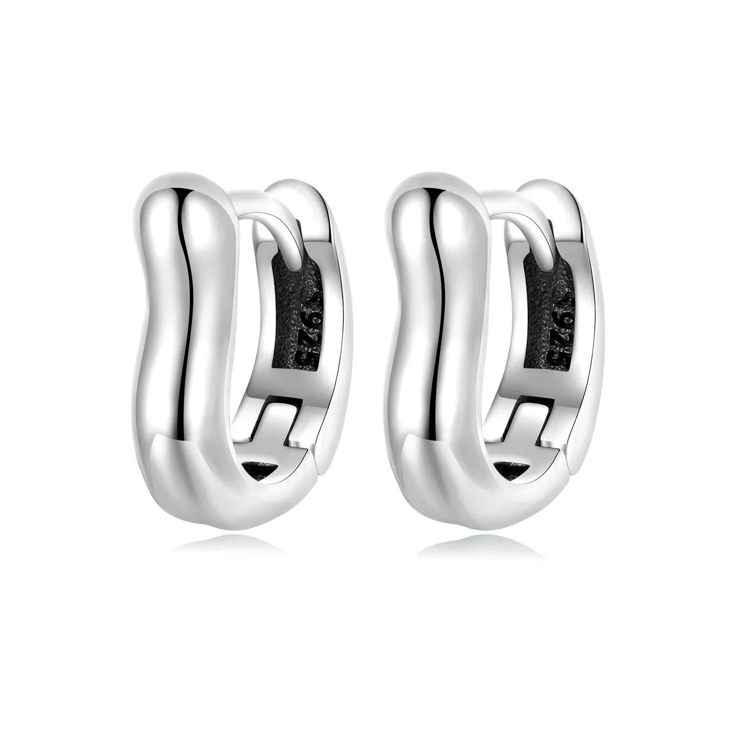 Pandora Style Simple Silver Hoop Earrings - SCE1439