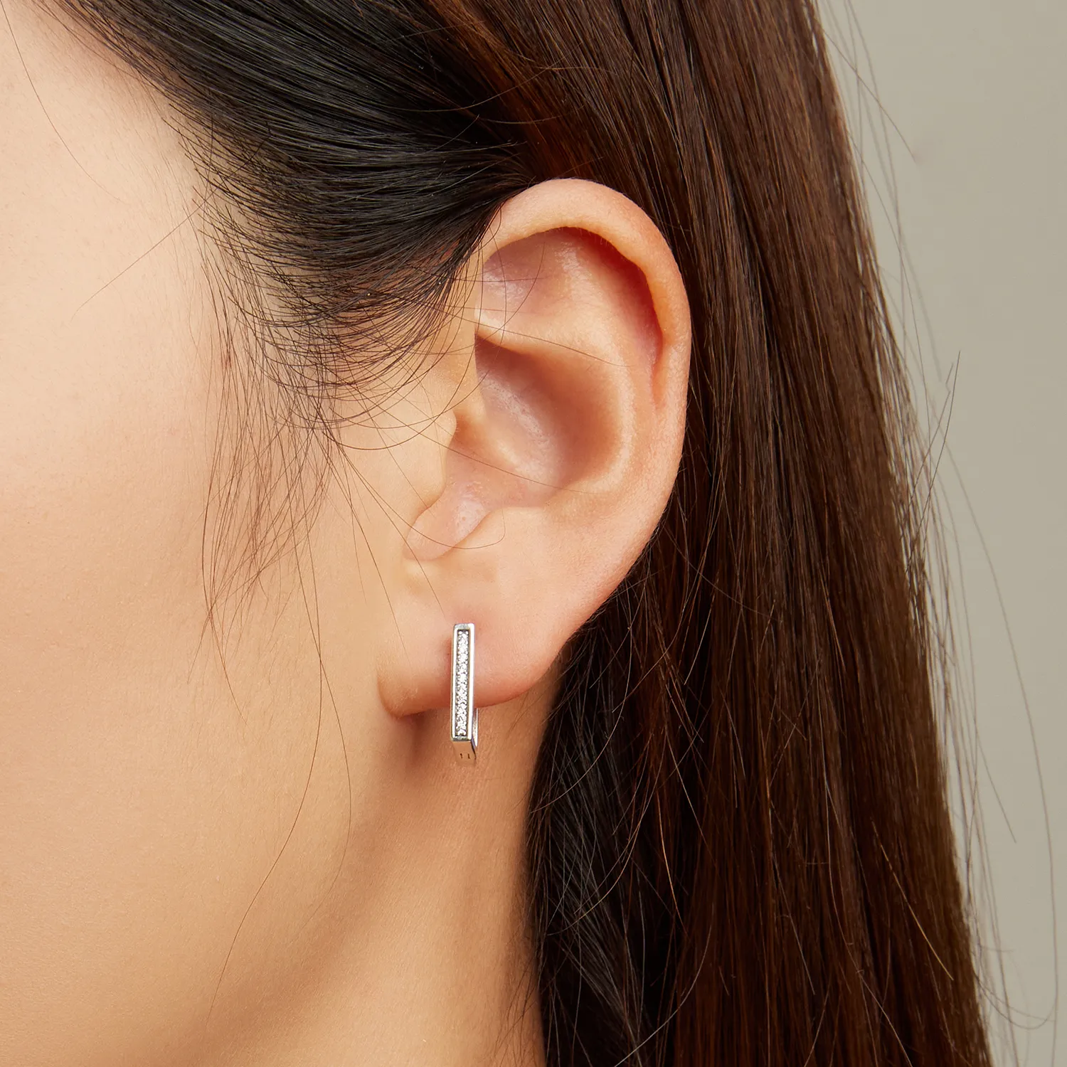 Pandora Style Simple Square Hoop Earrings - SCE1504