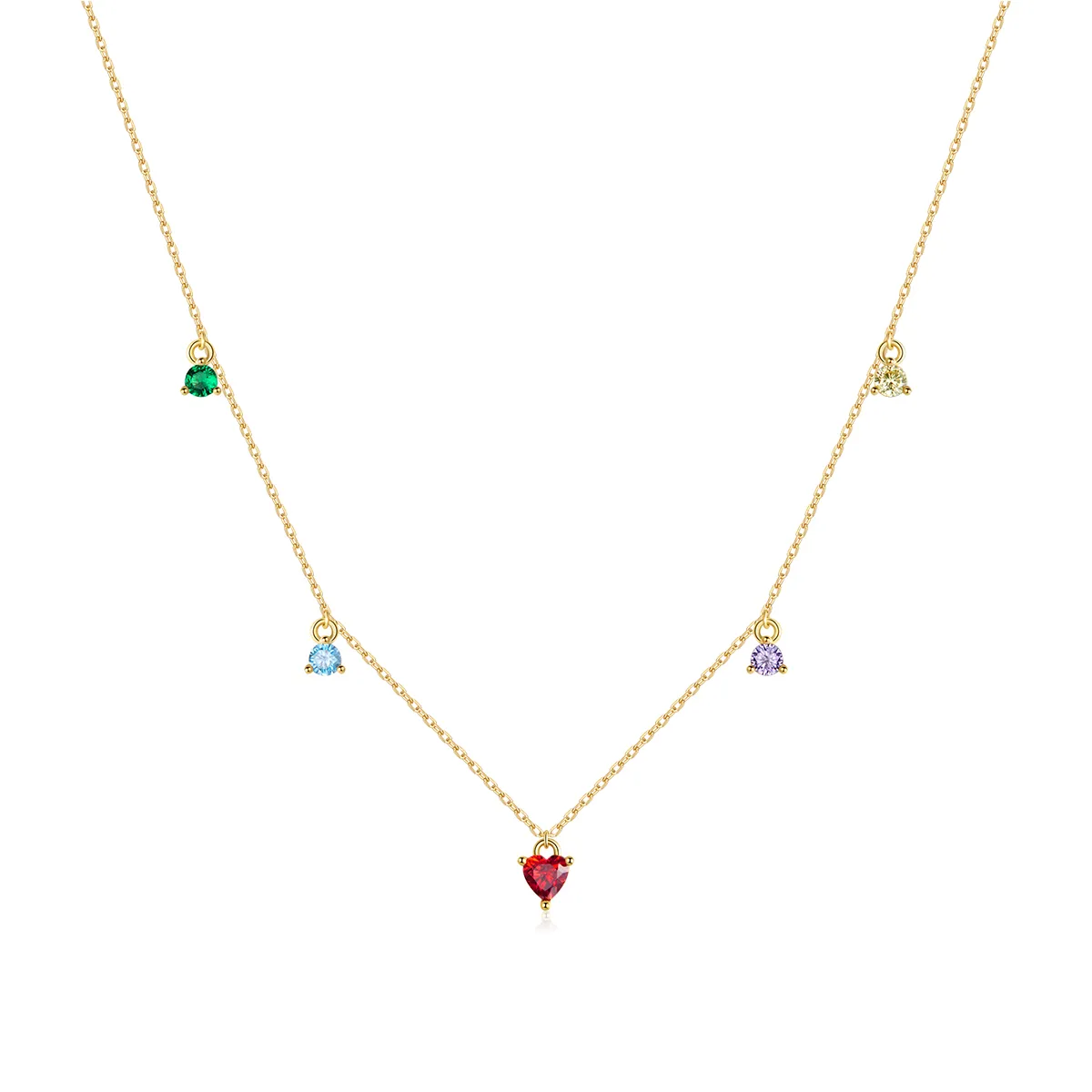 colier cu zirconiu multicolor în stilul pandora bsn234