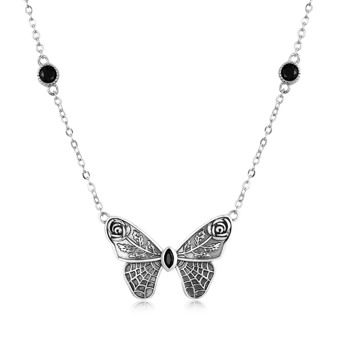 colier retro cu fluture în stil pandora bsn235
