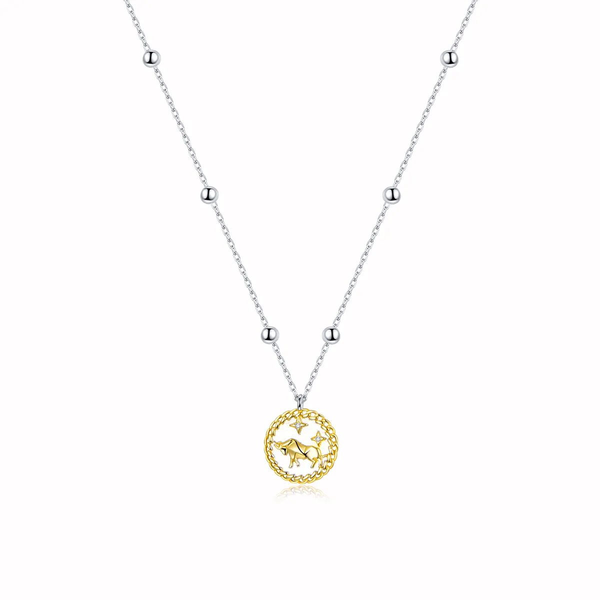 colier stil pandora cu un taur norocos scn432