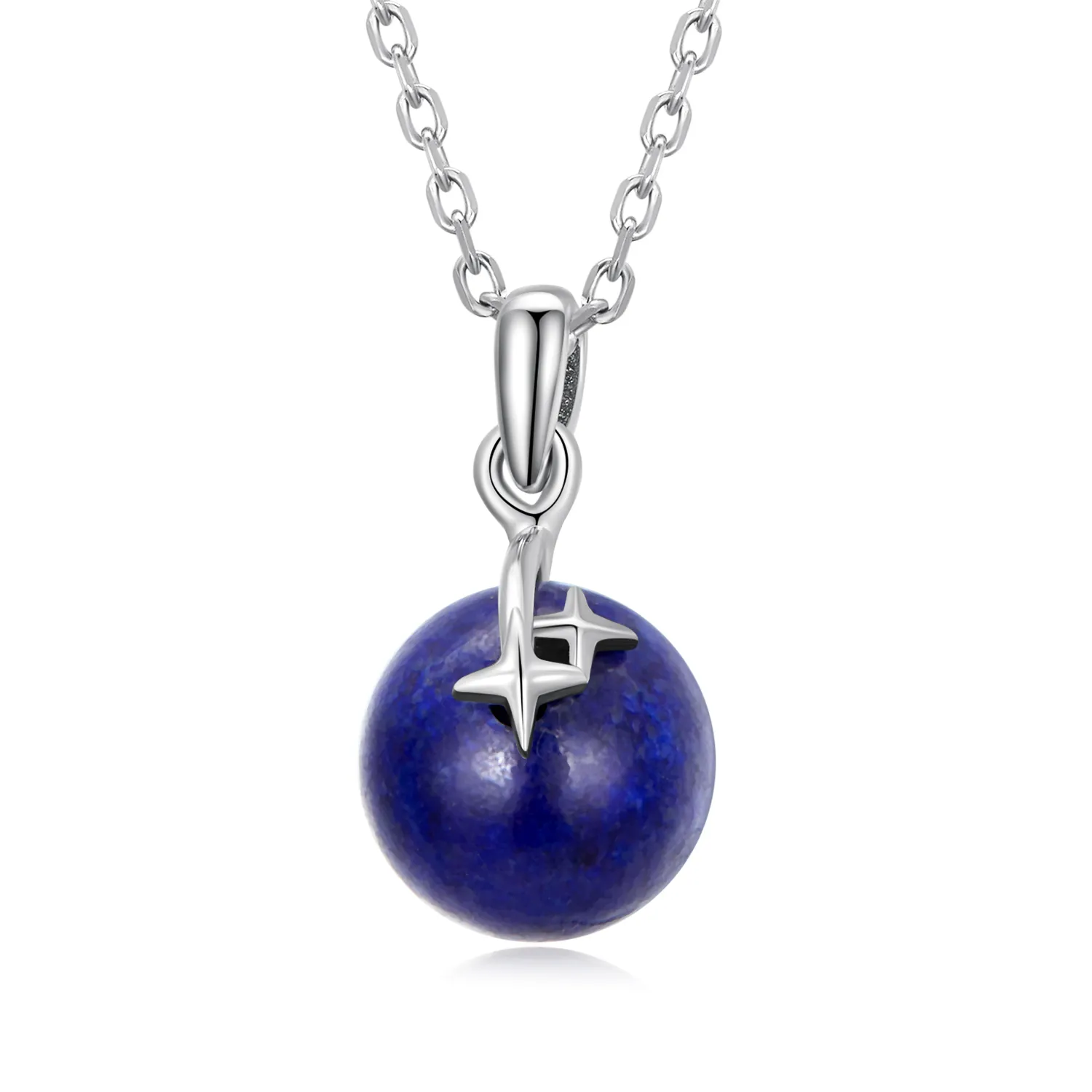 colier în stil pandora cu meteorit din lapis lazuli scn480