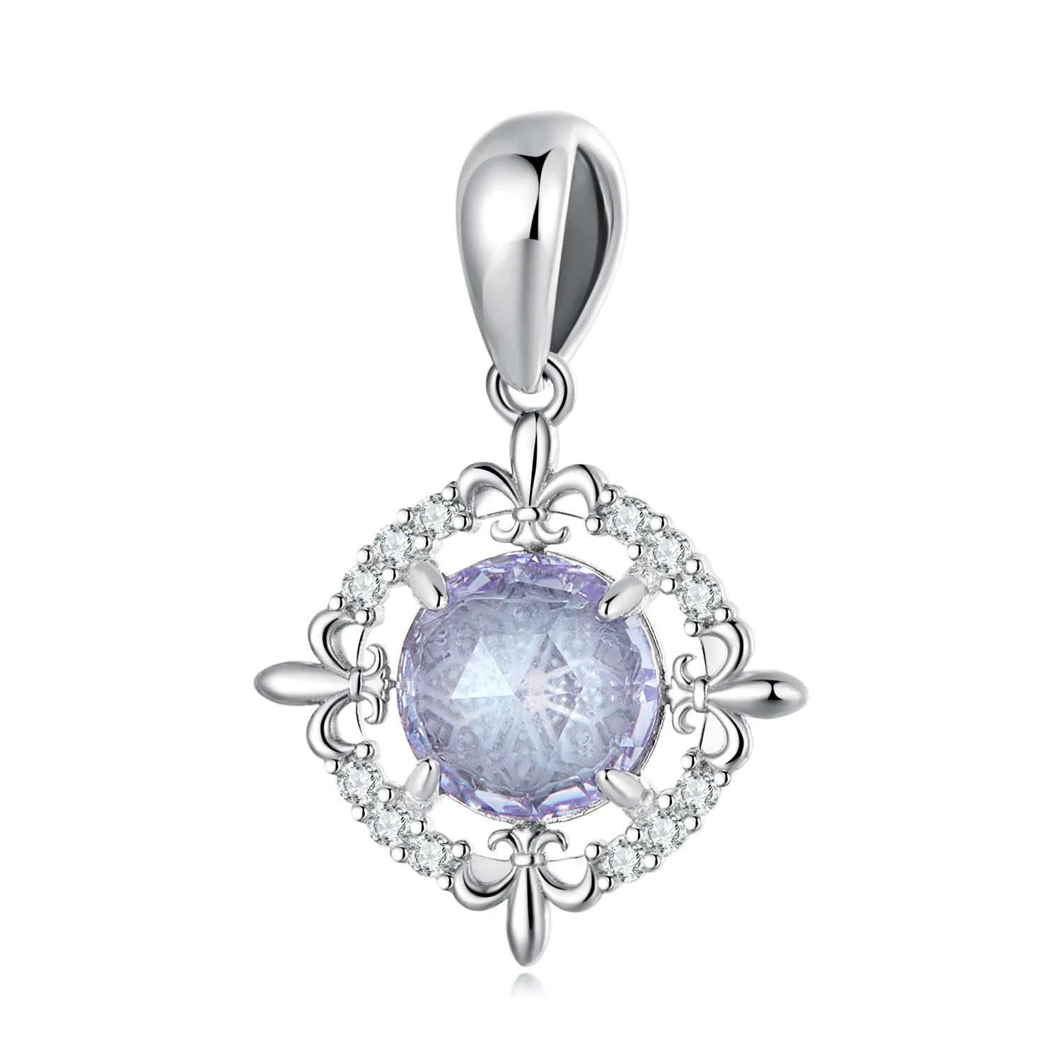 pandantiv colier stil pandora cu floare iris bsc626