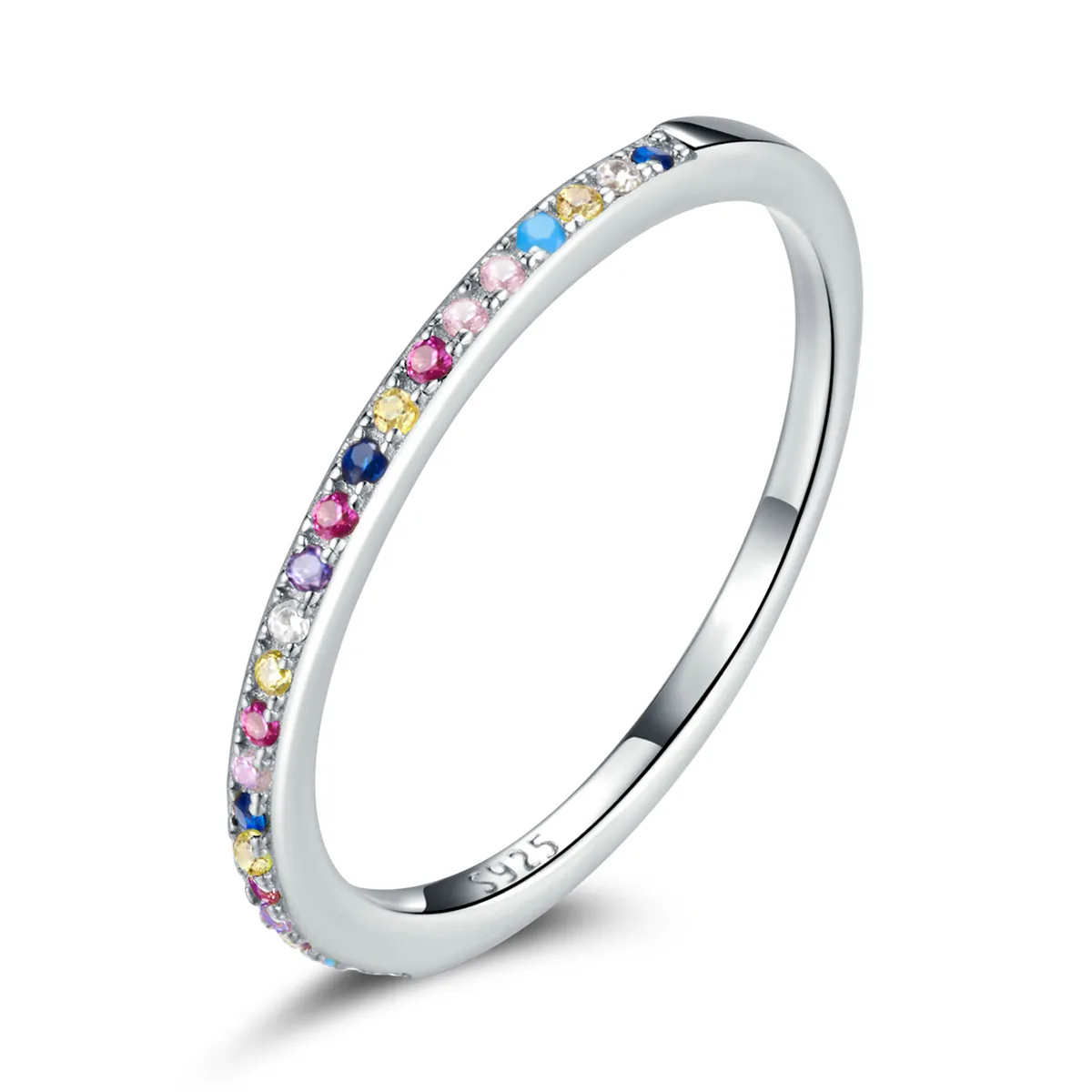Inel cu halo colorat în stil Pandora - SCR740-CF