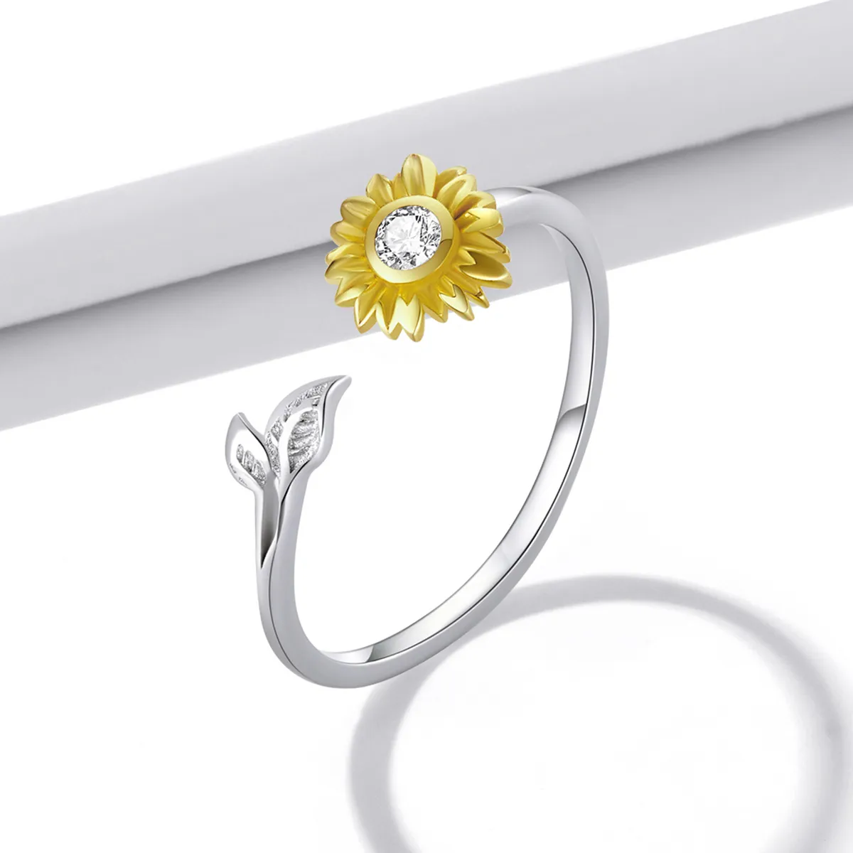 Inel deschis cu floare de soare în stilul Pandora - BSR213