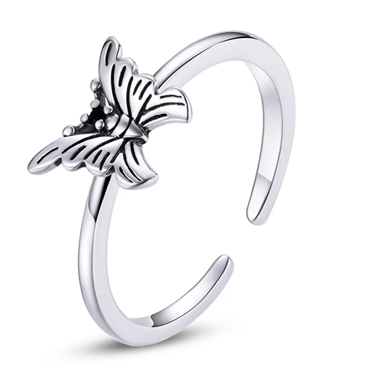 inel deschis cu fluture coada de rândunică în stil pandora bsr195