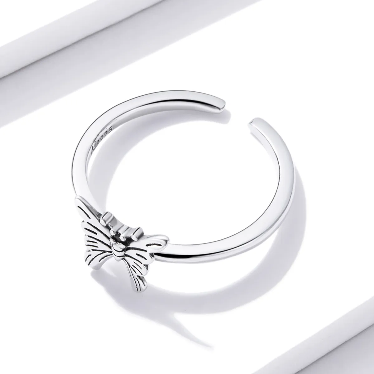 Inel deschis cu fluture coada de rândunică în stil Pandora - BSR195