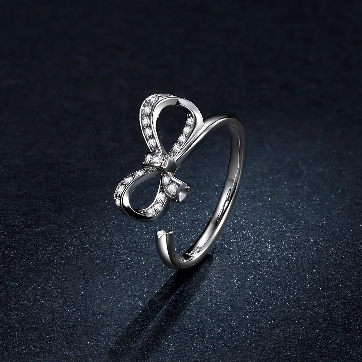 Inel deschis cu fundă și panglică în stilul Pandora - BSR158
