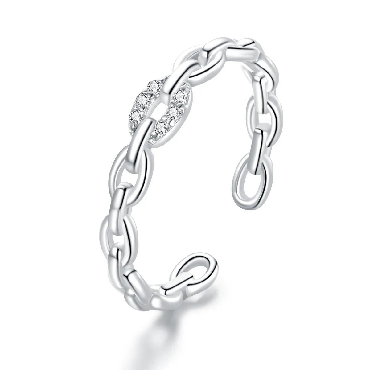 inel deschis cu lanț geometric în stil pandora bsr145