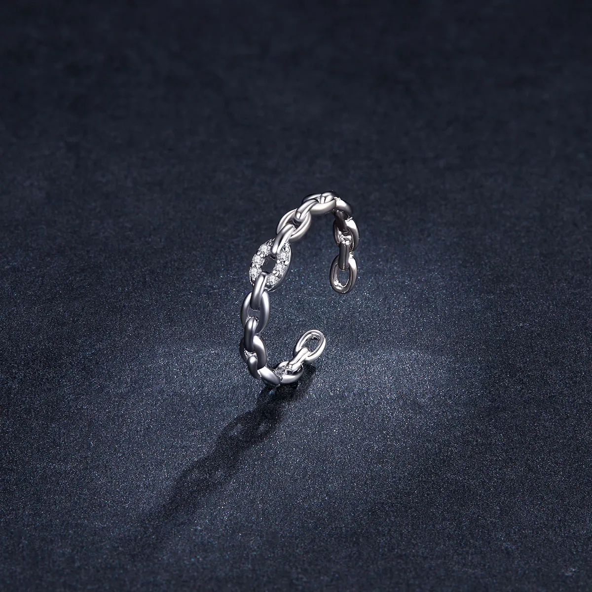Inel deschis cu lanț geometric în stil Pandora - BSR145
