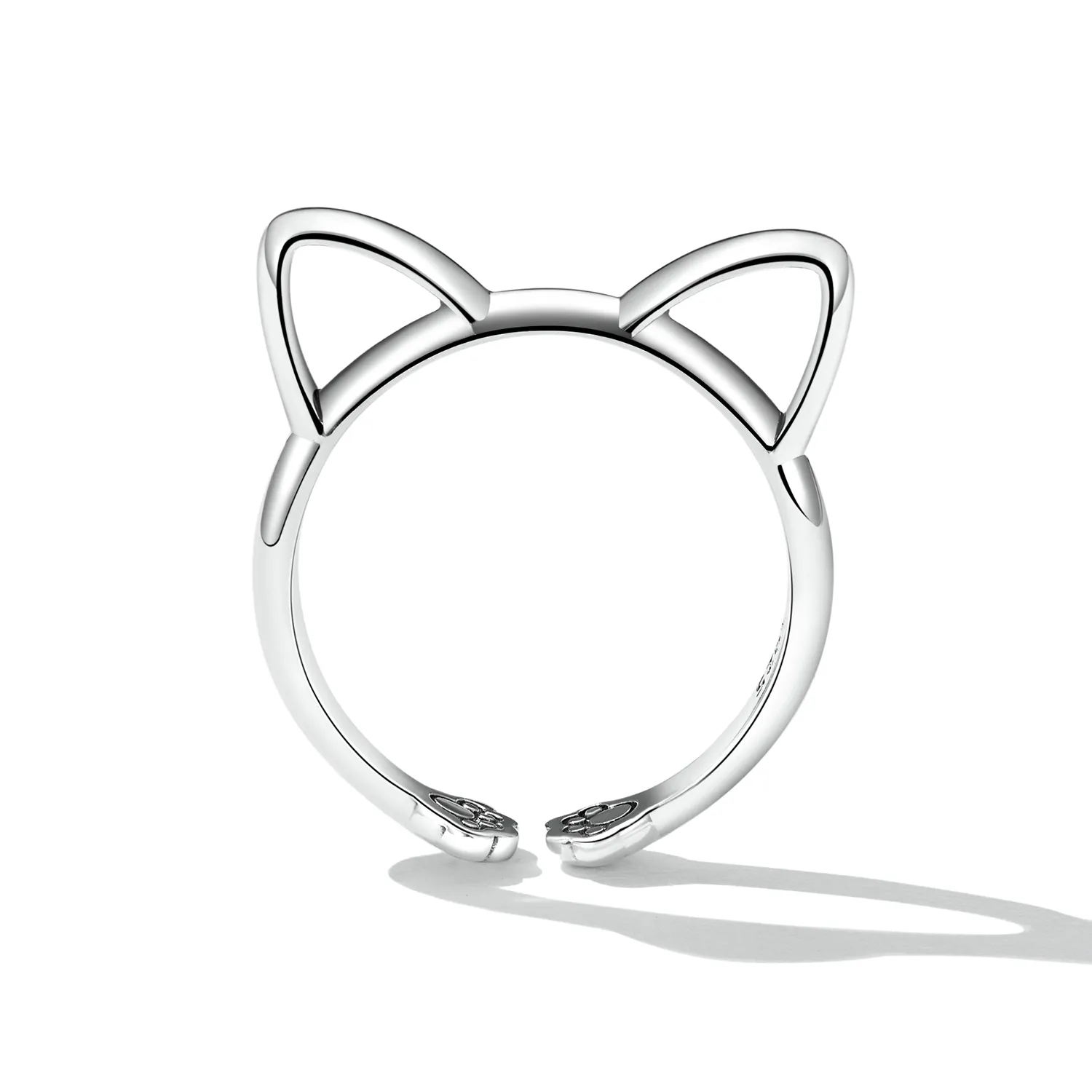Inel deschis cu model simplu de pisică în stil Pandora - SCR832
