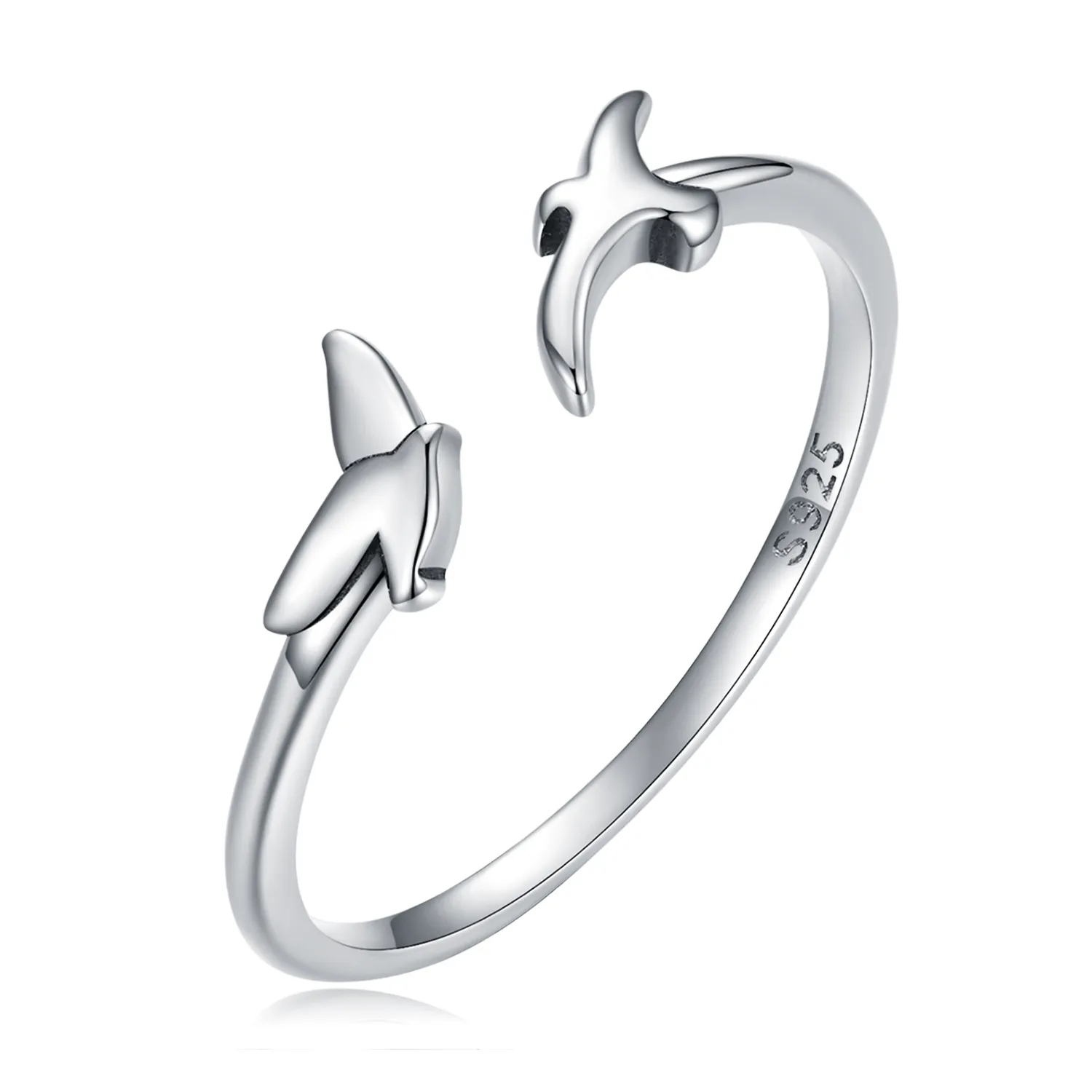 inel deschis cu stil pandora și model de pasăre scr869