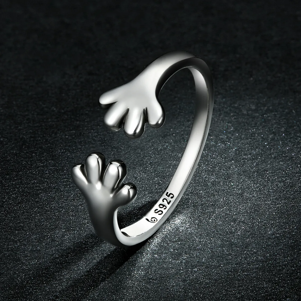 Inel deschis cu un cățeluș drăguț în stilul Pandora - BSR225