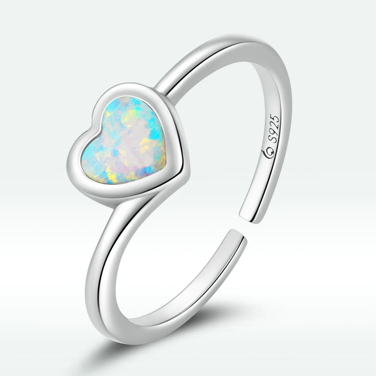 inel deschis de dragoste cu opal în stilul pandora bsr234