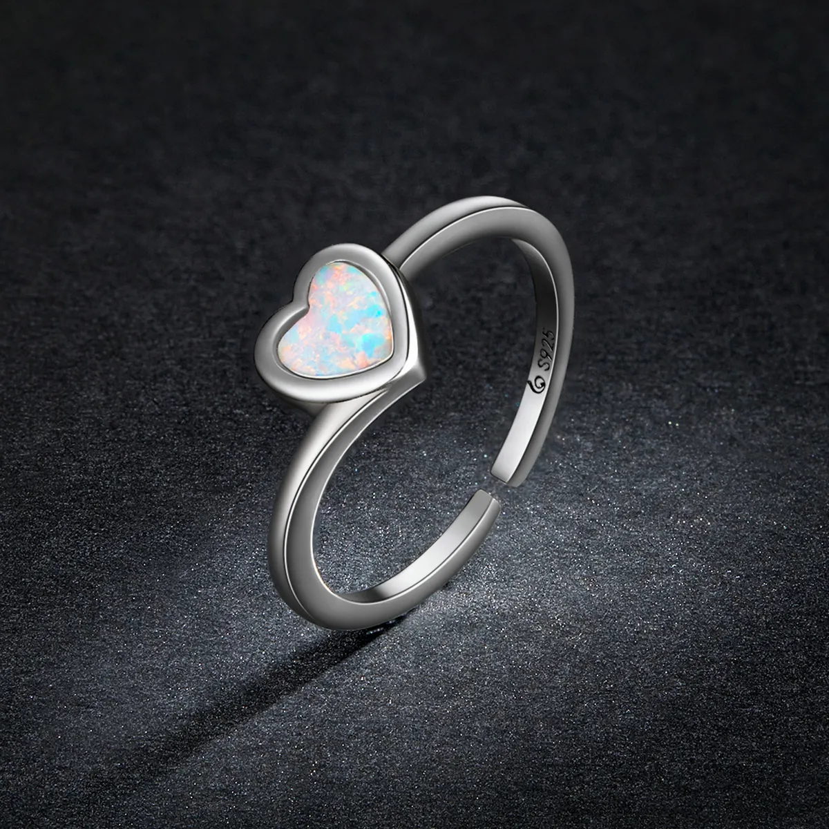 Inel deschis de dragoste cu opal în stilul Pandora - BSR234
