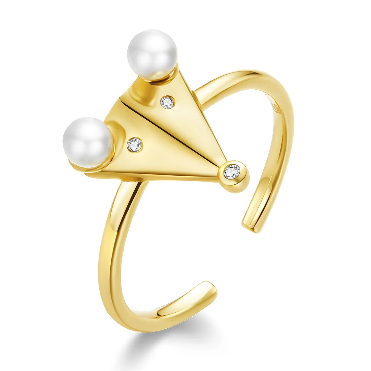 inel deschis pandora style cu perla în formă de șoricel bsr103