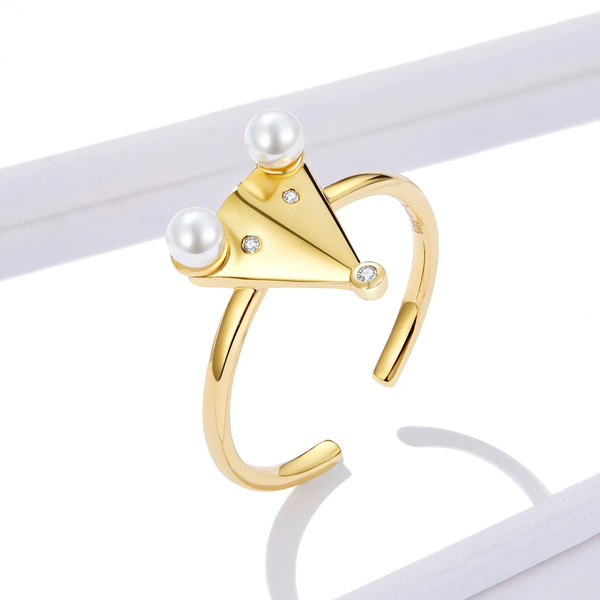 Inel deschis Pandora Style cu perla în formă de șoricel - BSR103