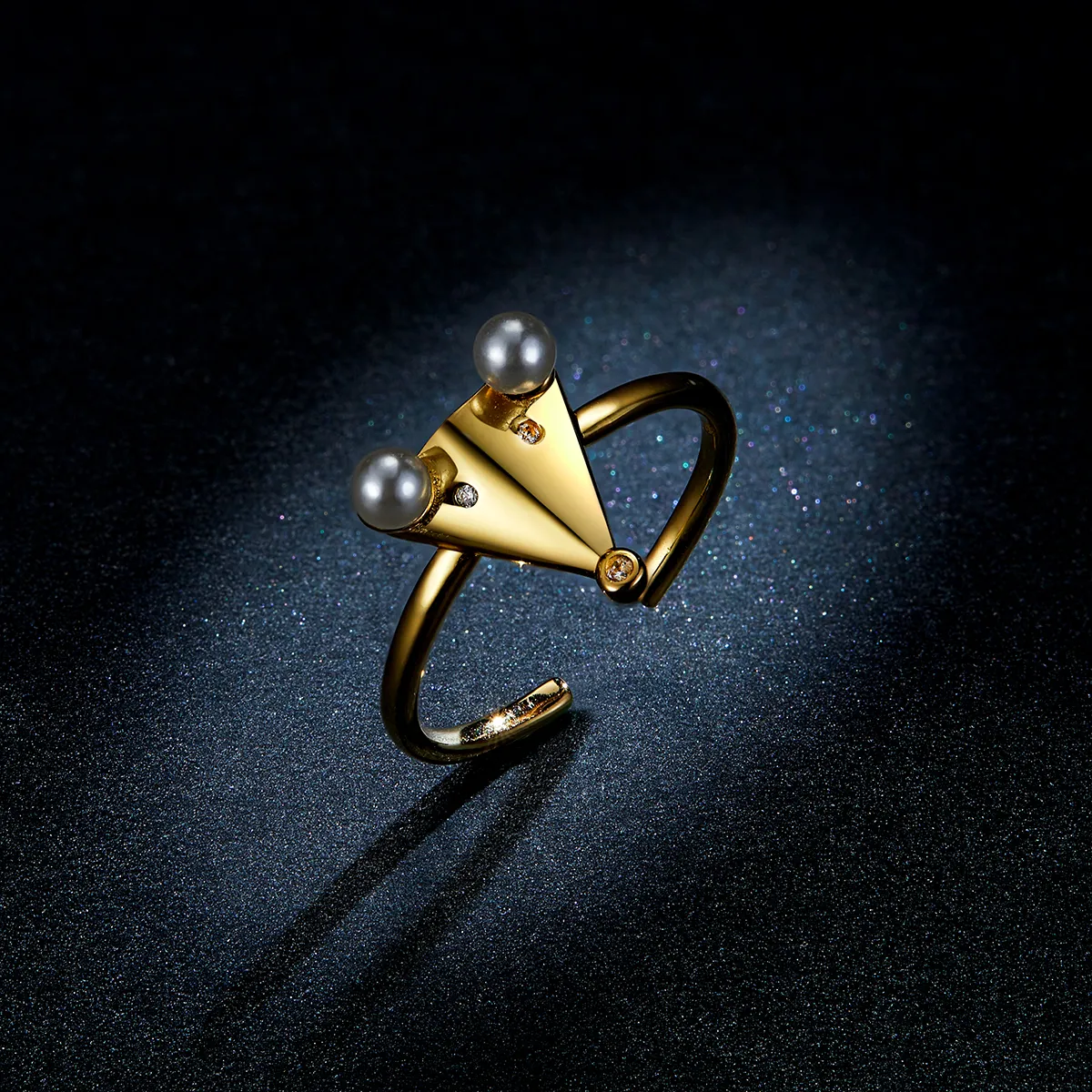Inel deschis Pandora Style cu perla în formă de șoricel - BSR103