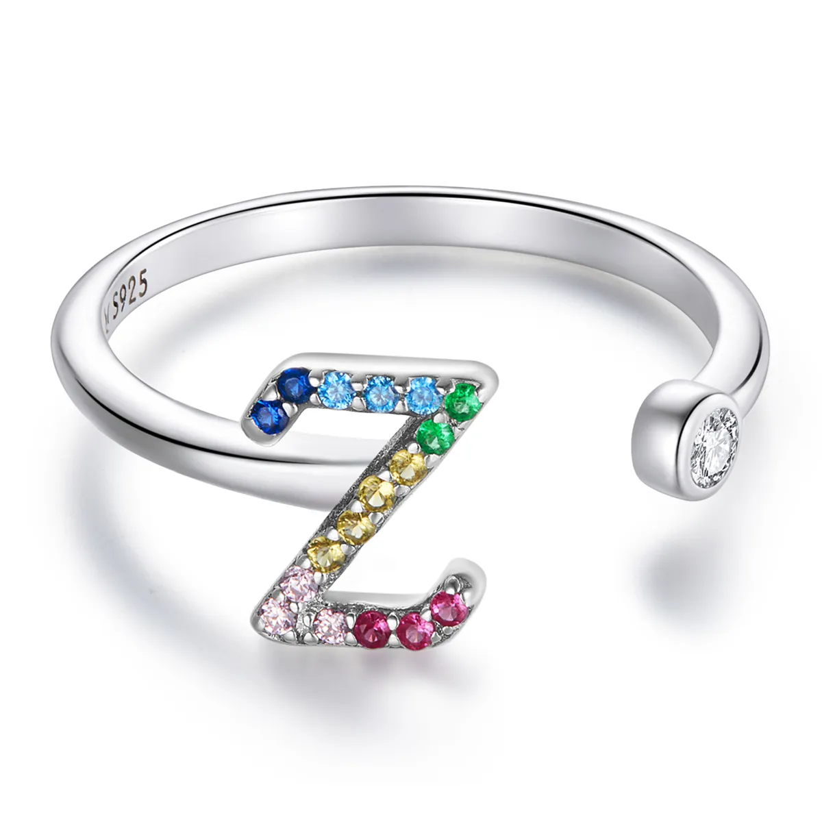 Inel deschis Pandora în stil colorat cu litera Z - SCR723-Z