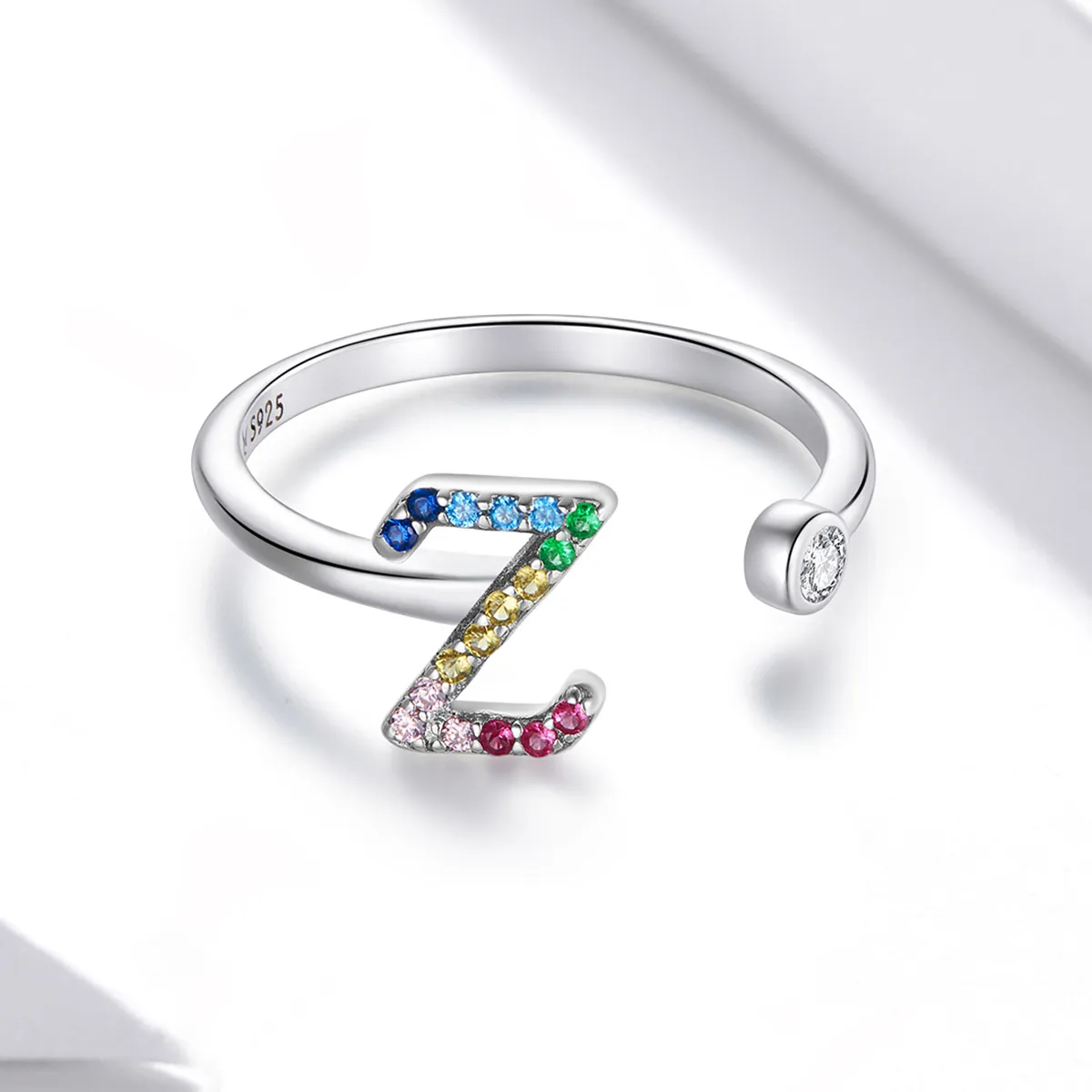 Inel deschis Pandora în stil colorat cu litera Z - SCR723-Z