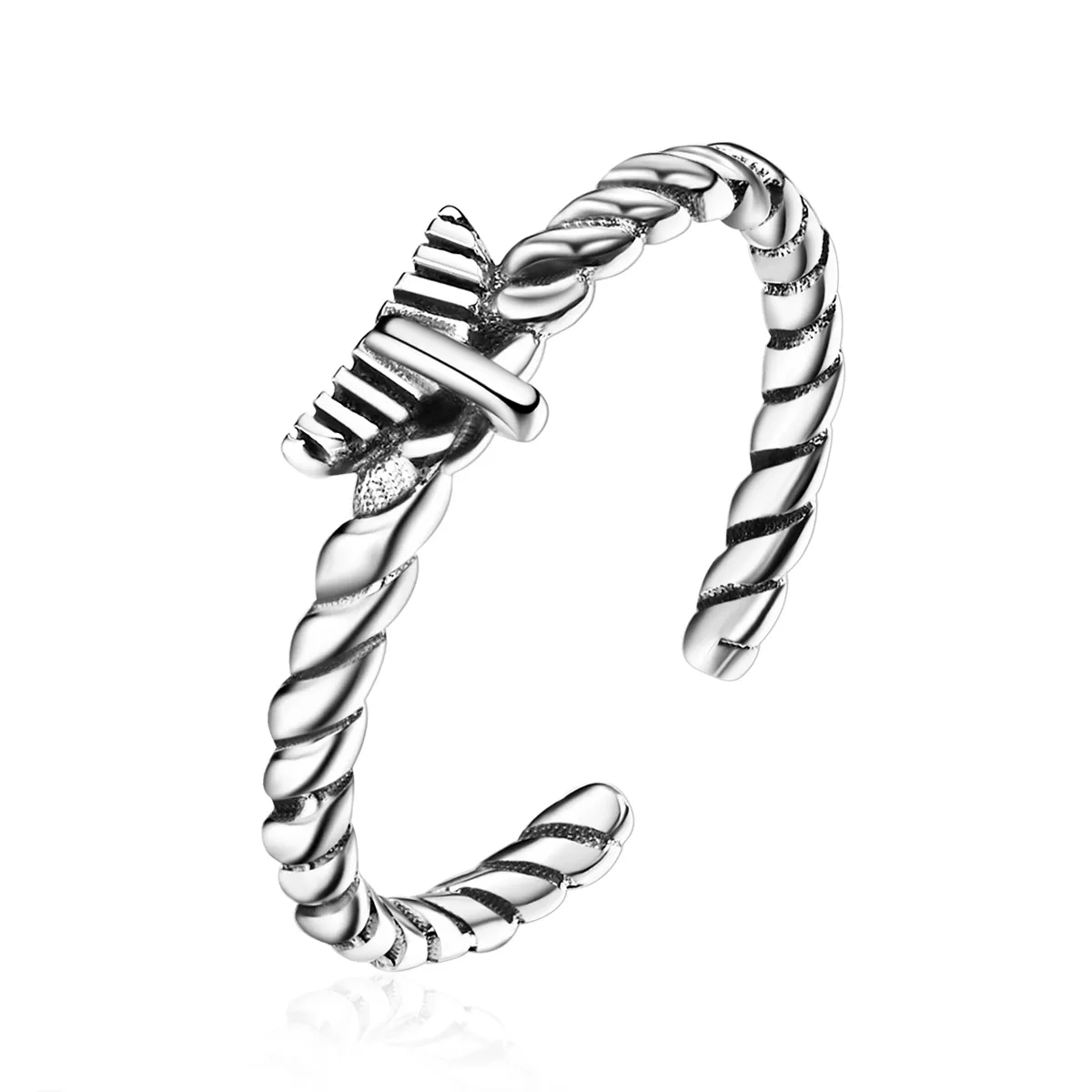 inel deschis retro nostalgic din coardă de cânepă în stil pandora vsr064