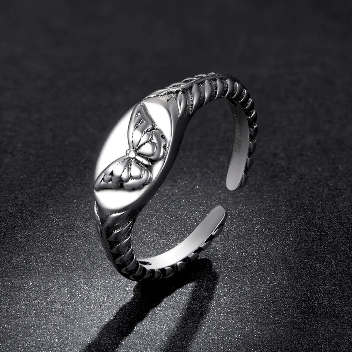 Inel deschis în stil Pandora cu fluture retro - BSR200