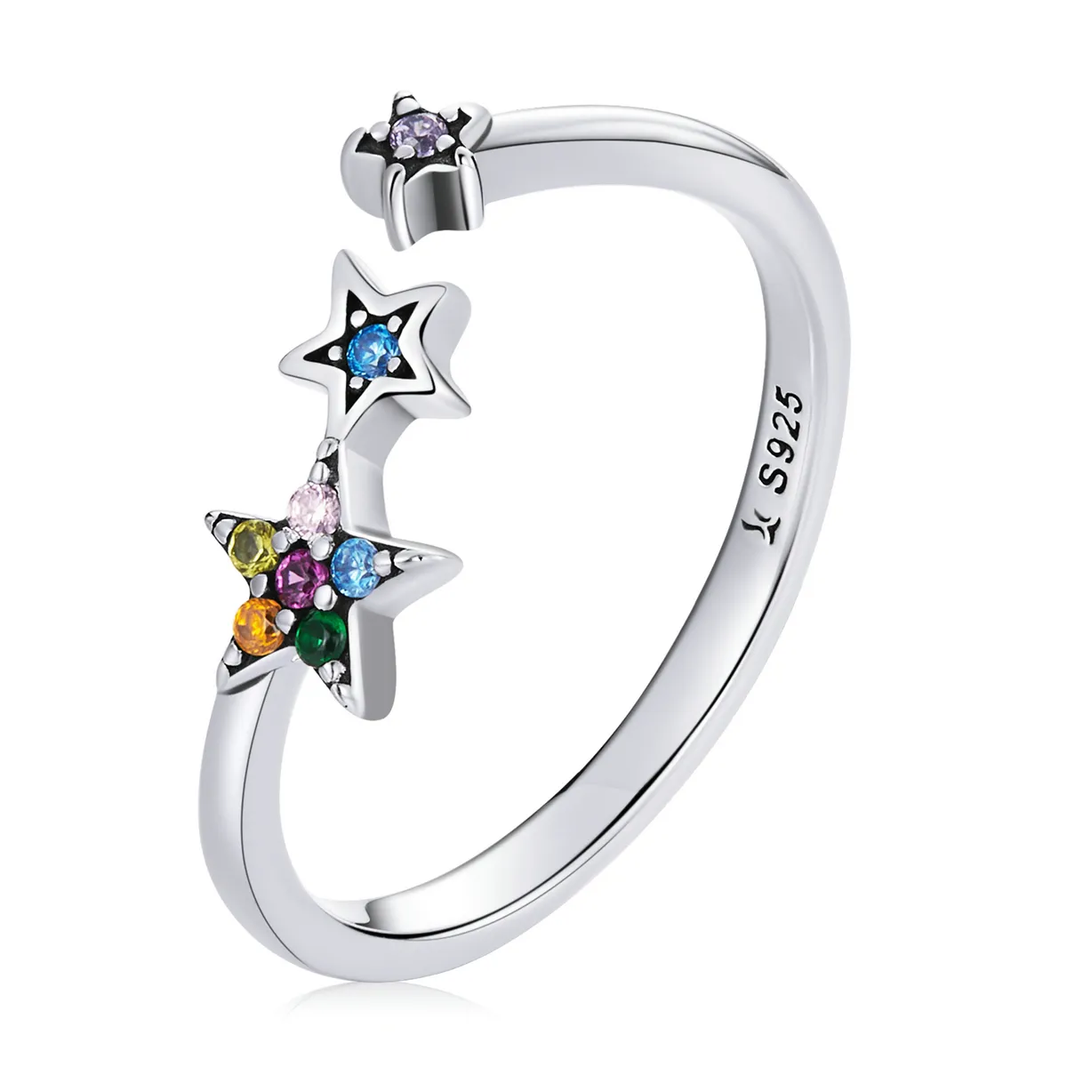 Inel deschis în stil Pandora cu formă de stea - SCR769
